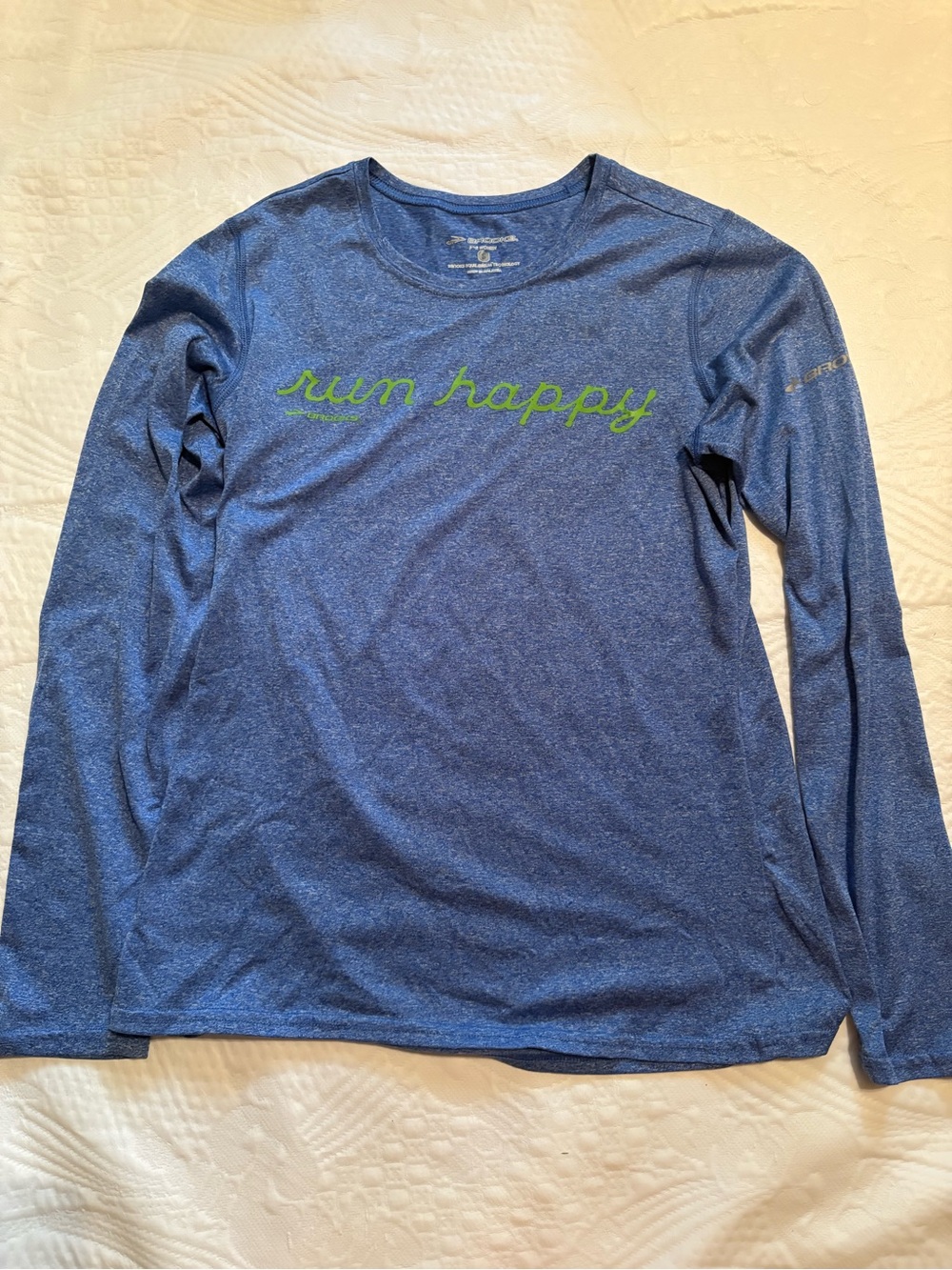Brooks Women’s Run Happy Long Sleeve Running Shirt Size Small Blue